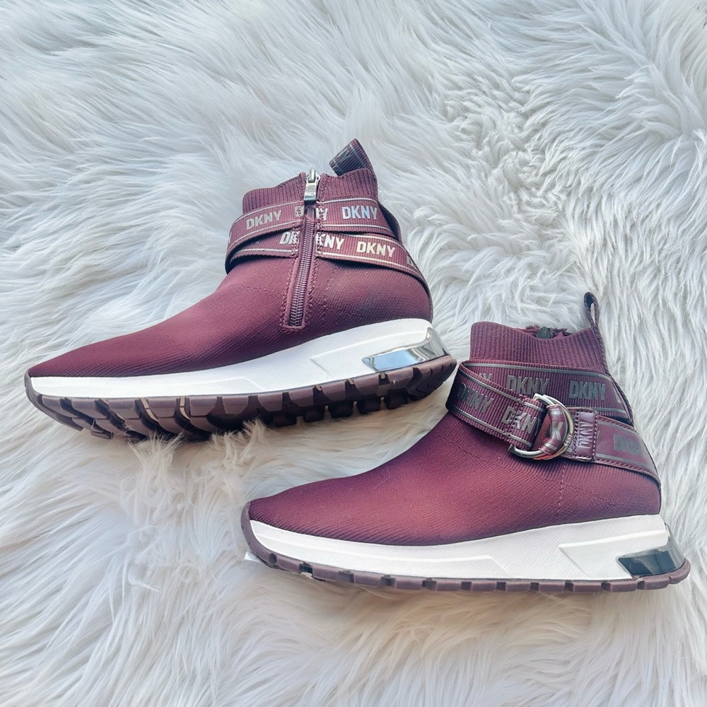 DKNY Burgundy Miley Sneakers Modern Athletic Design 8